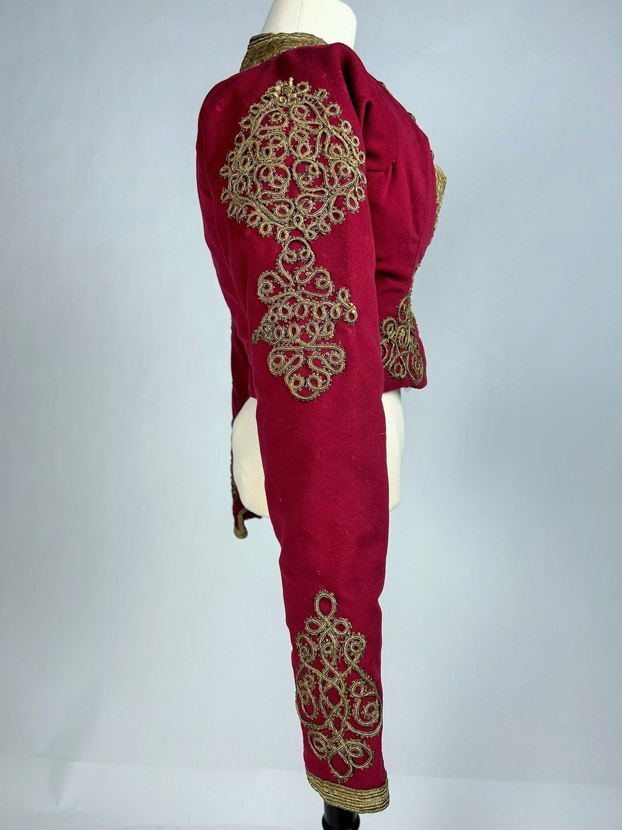 A Wool Felt Jacket Applied With Golden Trimmings - Ottoman Or Greek Circa 1850-1890-photo-2