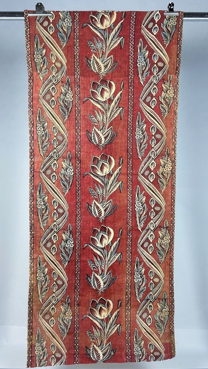 Indienne Révolutionnaire à Tulipes, Cocardes Et Rubans Tricolores - France Circa 1790-photo-2
