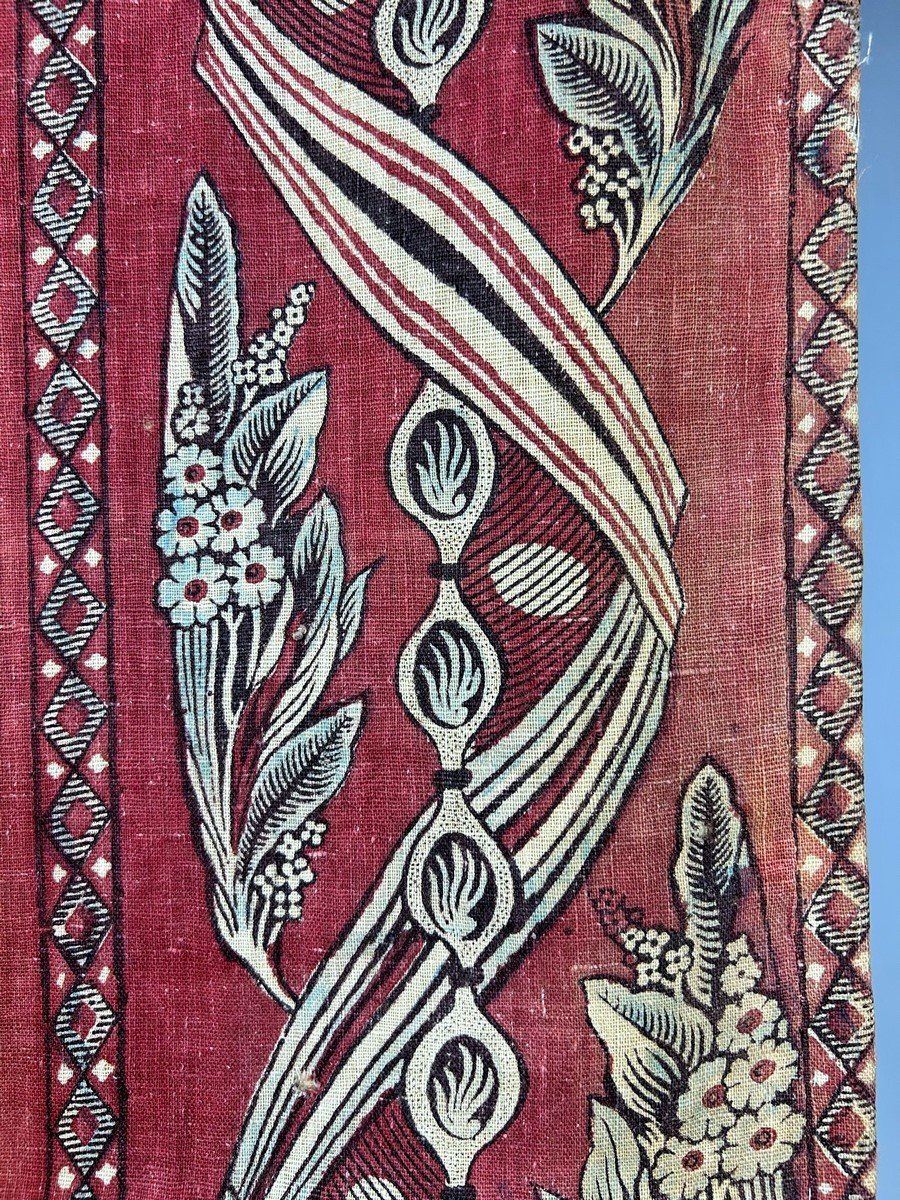 Indienne Révolutionnaire à Tulipes, Cocardes Et Rubans Tricolores - France Circa 1790-photo-4