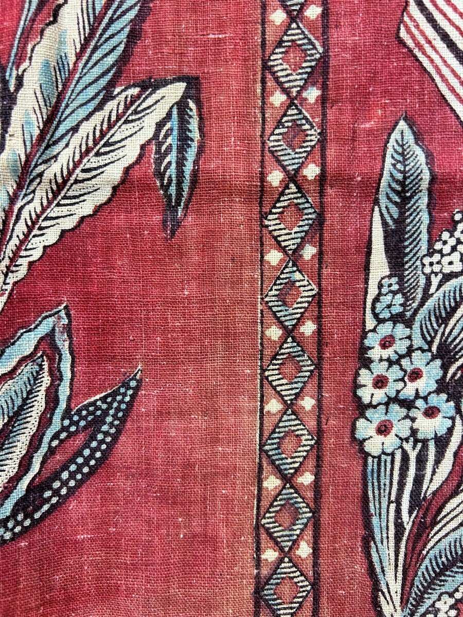 Indienne Révolutionnaire à Tulipes, Cocardes Et Rubans Tricolores - France Circa 1790-photo-3