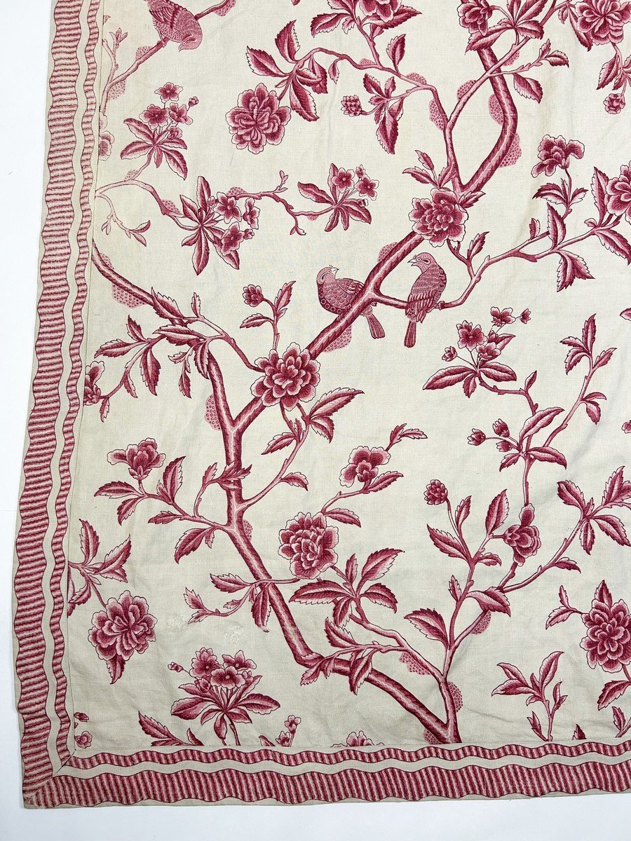 Deuxième Rideau En Indienne Inspirés Des Arbres De Vie XVIIIe - France XXe Siècle-photo-3