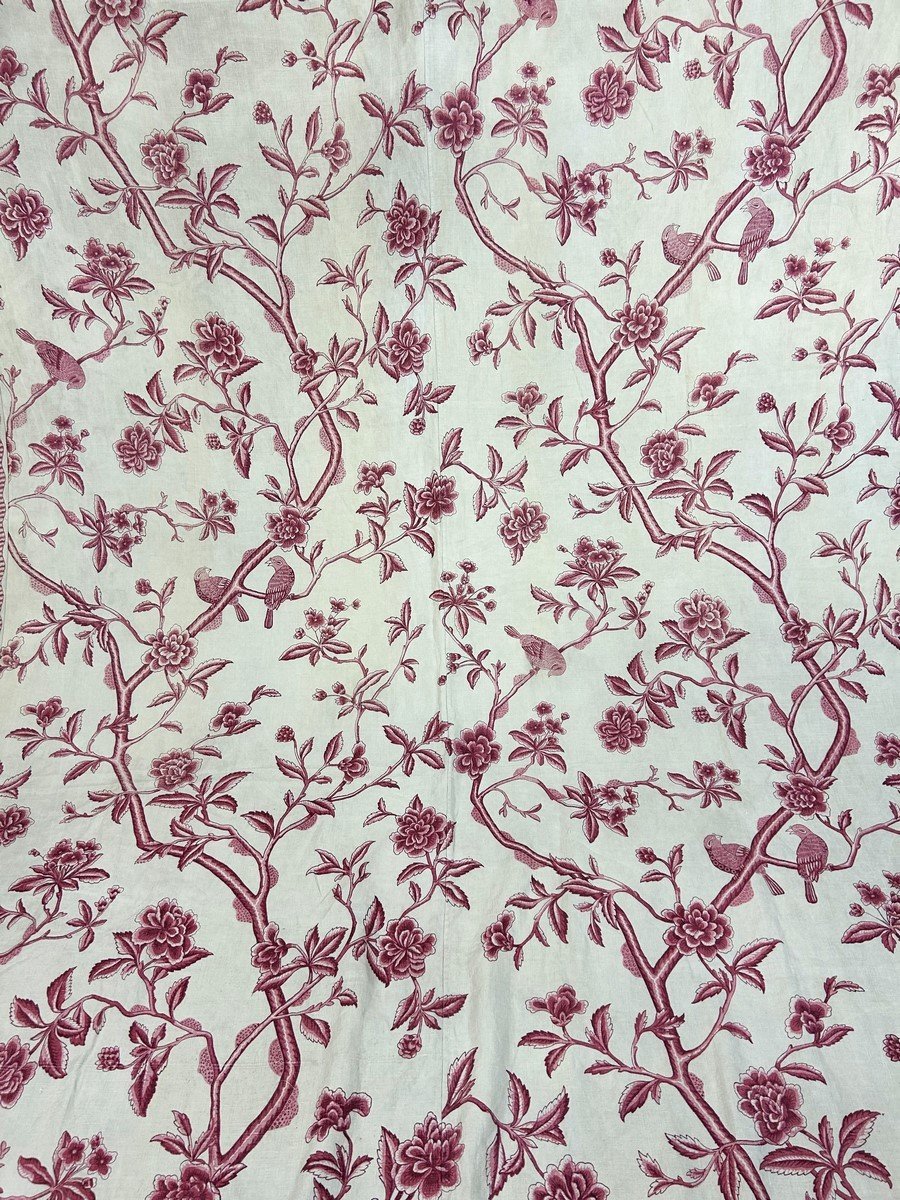 Deuxième Rideau En Indienne Inspirés Des Arbres De Vie XVIIIe - France XXe Siècle-photo-4