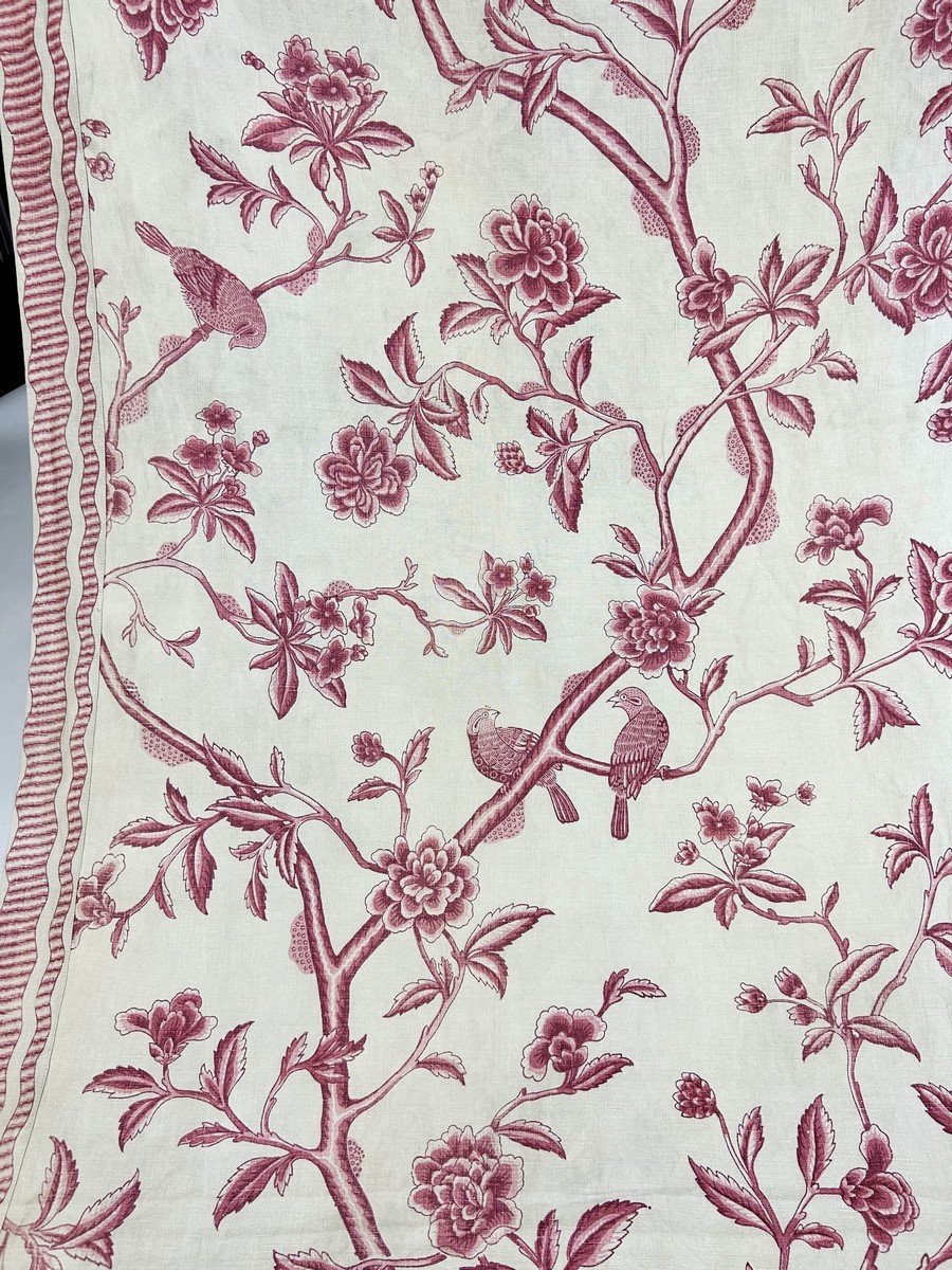 Deuxième Rideau En Indienne Inspirés Des Arbres De Vie XVIIIe - France XXe Siècle-photo-2