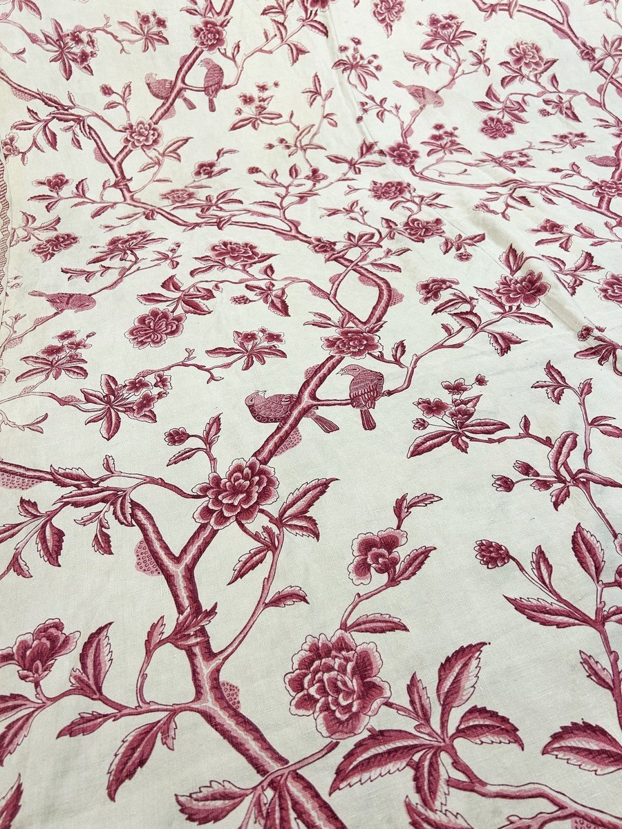 Deuxième Rideau En Indienne Inspirés Des Arbres De Vie XVIIIe - France XXe Siècle-photo-3