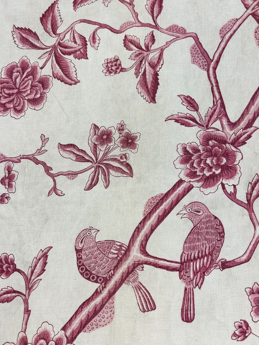 Deuxième Rideau En Indienne Inspirés Des Arbres De Vie XVIIIe - France XXe Siècle-photo-5