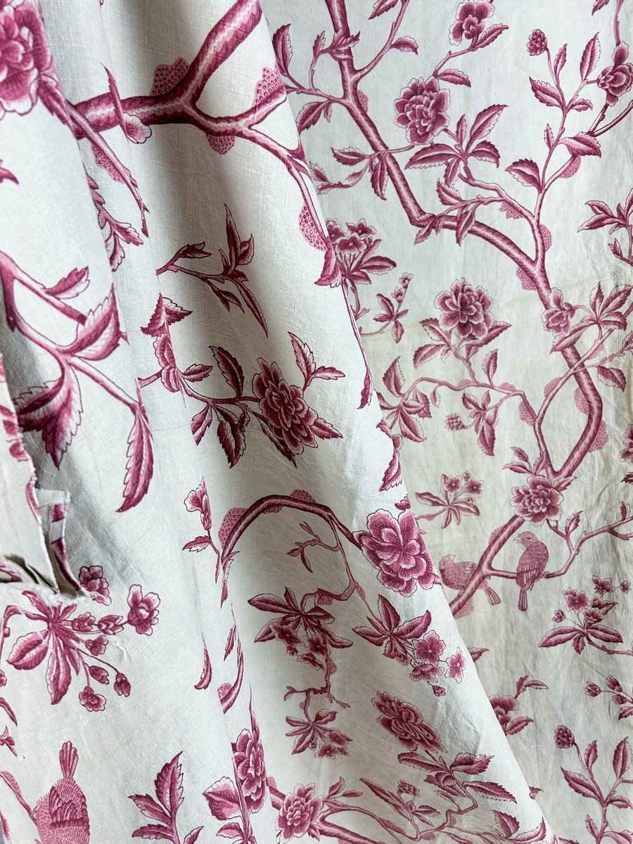 Deuxième Rideau En Indienne Inspirés Des Arbres De Vie XVIIIe - France XXe Siècle-photo-7
