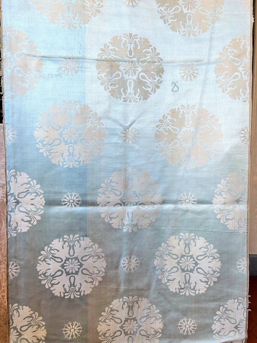 A Sky Blue Lampas First Empire With Big Wheels By Jean-françois Lagrenée Circa 1805-1810
