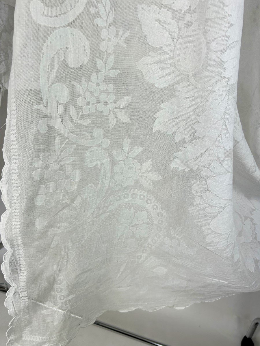 Curtain In Woven Cotton Voile With Large Hunting And Fruit Decor - France Circa 1850-photo-3