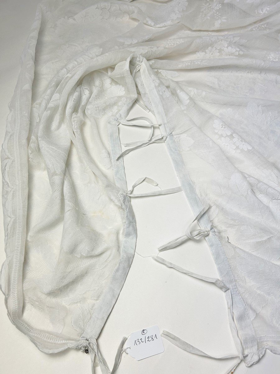 Curtain In Woven Cotton Voile With Large Hunting And Fruit Decor - France Circa 1850-photo-7