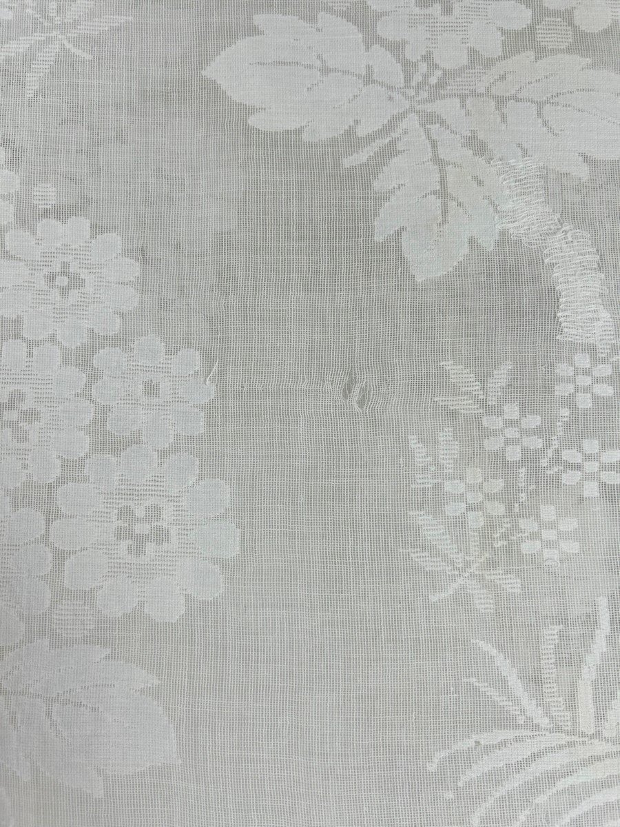 Curtain In Woven Cotton Voile With Large Hunting And Fruit Decor - France Circa 1850-photo-8