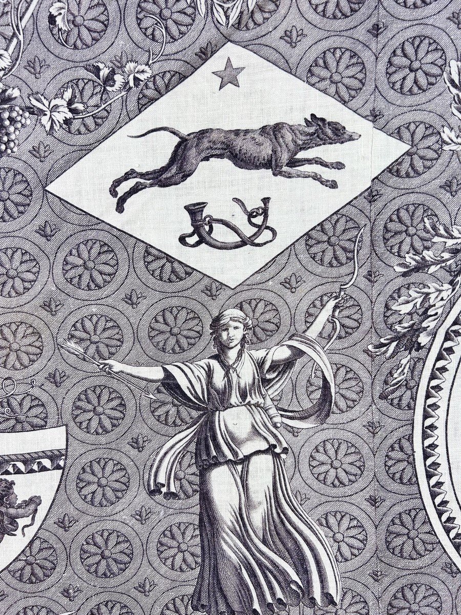 Pallas And Venus - Toile De Jouy d'Oberkampf, Drawing By Jean-baptiste Huet Circa 1806-photo-4