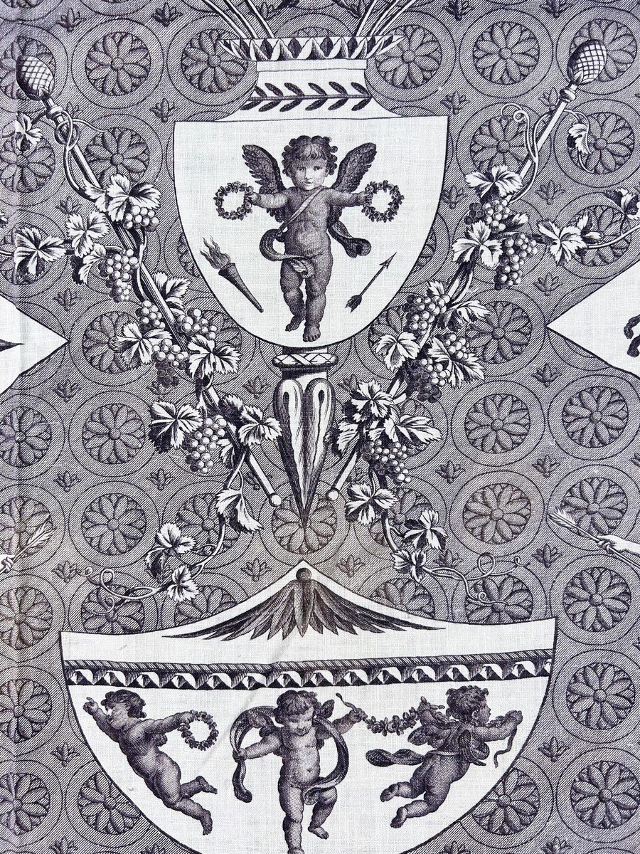 Pallas And Venus - Toile De Jouy d'Oberkampf, Drawing By Jean-baptiste Huet Circa 1806-photo-1