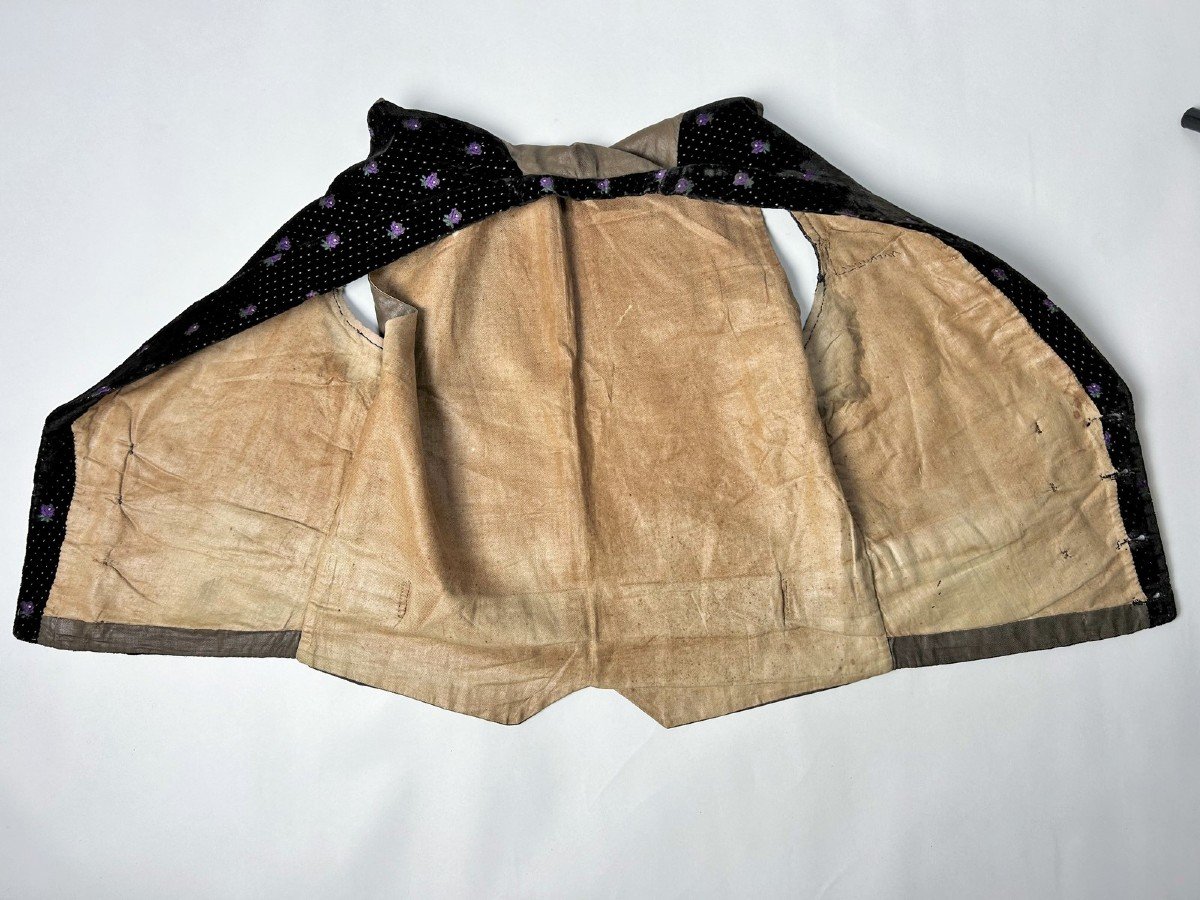 Gilet d'Un élégant Second Empire En Velours Broché - France Provence Circa 1860-photo-8