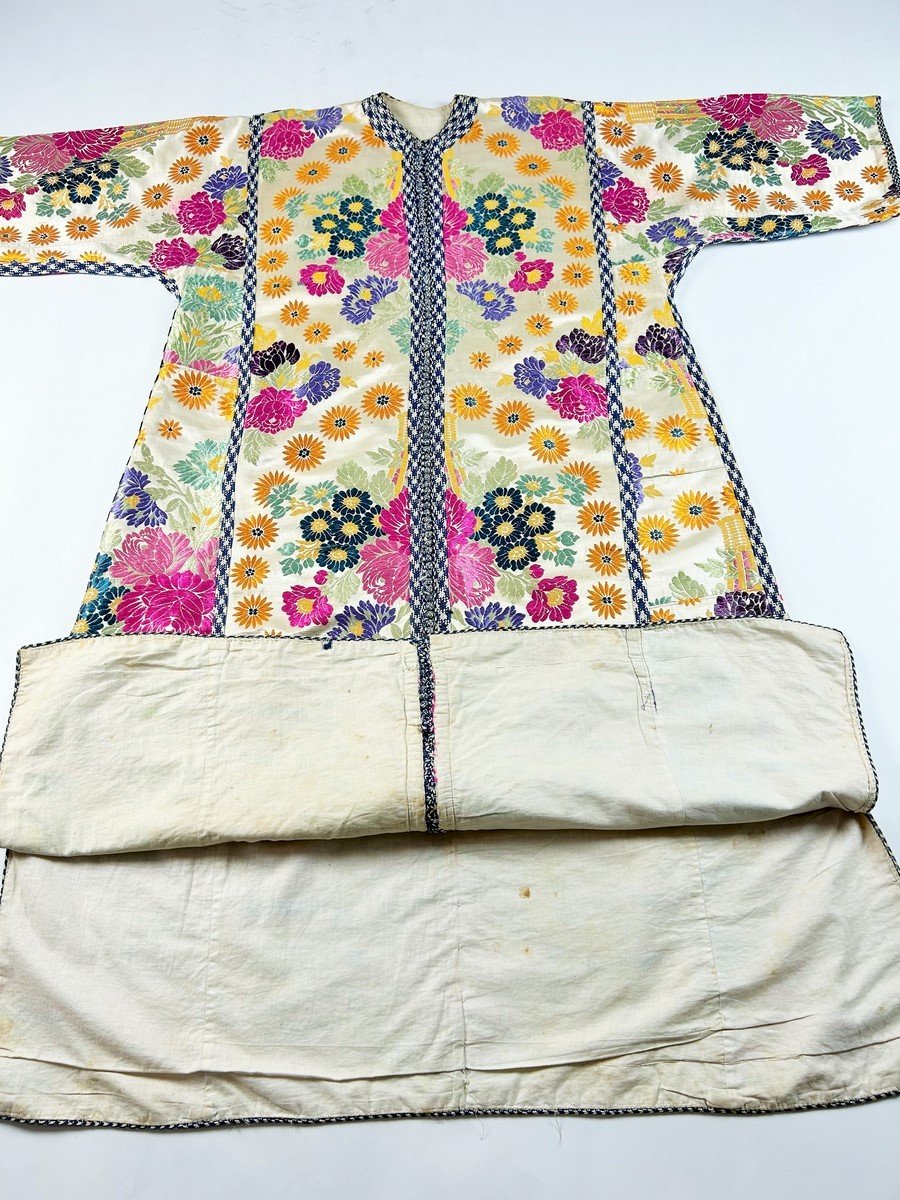 Ceremonial Kaftan In Silk Lampas From Fez Or Lyon - Morocco Circa 1900-1930-photo-1