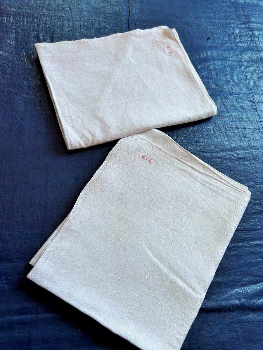 Serviettes De Banquet En Lin Damassé - Décor En Rocaille Fin 17è, Début 18e-photo-4
