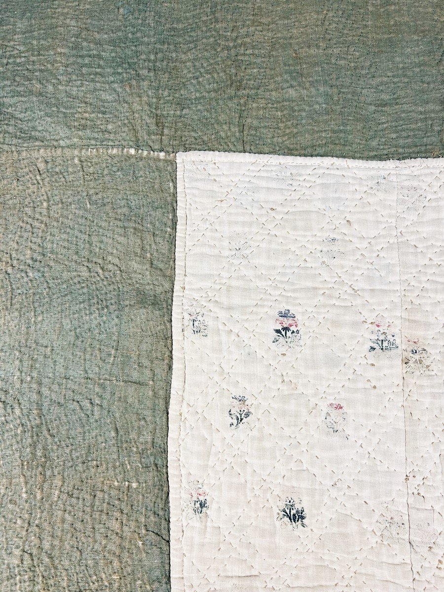 Courtepointe En Soie Et Indienne, Motif Imbriqué Chinois De Jouy-en-josas Circa 1795-photo-6