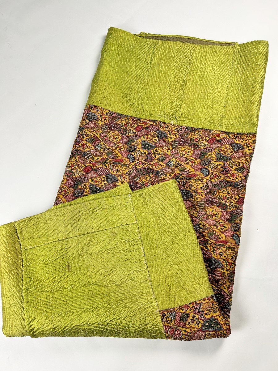 Courtepointe En Soie Et Indienne, Motif Imbriqué Chinois De Jouy-en-josas Circa 1795-photo-7