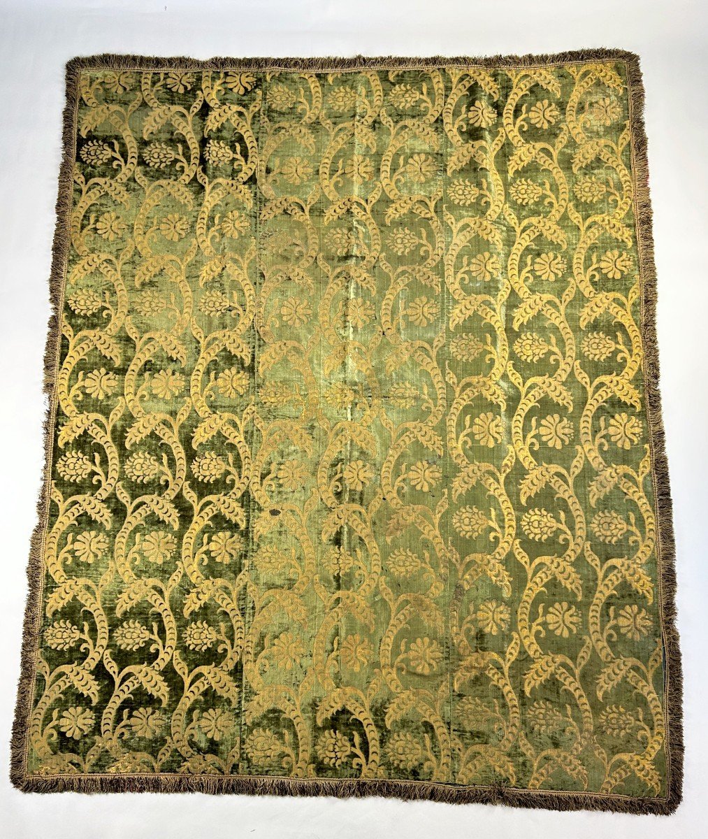 Tapisserie ou Tapis De Table En Velours Coupé Fin Renaissance - Italie Début XVIIe Siècle-photo-2
