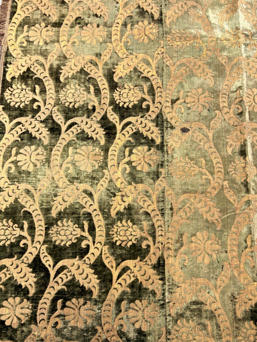 Tapisserie ou Tapis De Table En Velours Coupé Fin Renaissance - Italie Début XVIIe Siècle-photo-4