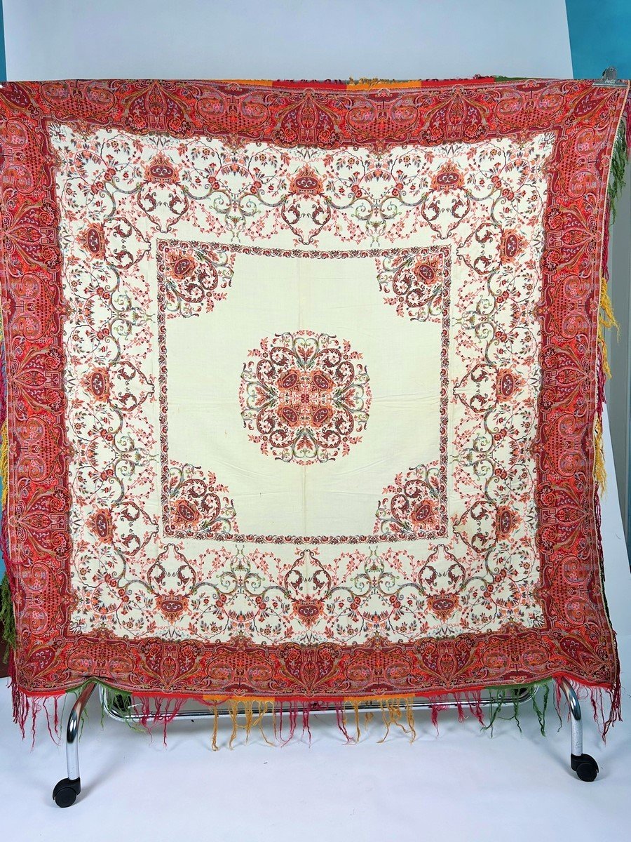 Cashmere Shawl Woven In The Style Of Amédée Couder - Scotland Or France Circa 1840-photo-3