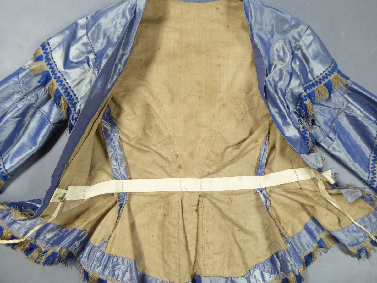 Day Dress With Large Crinoline In Changing Taffeta - France Circa 1855.-photo-8