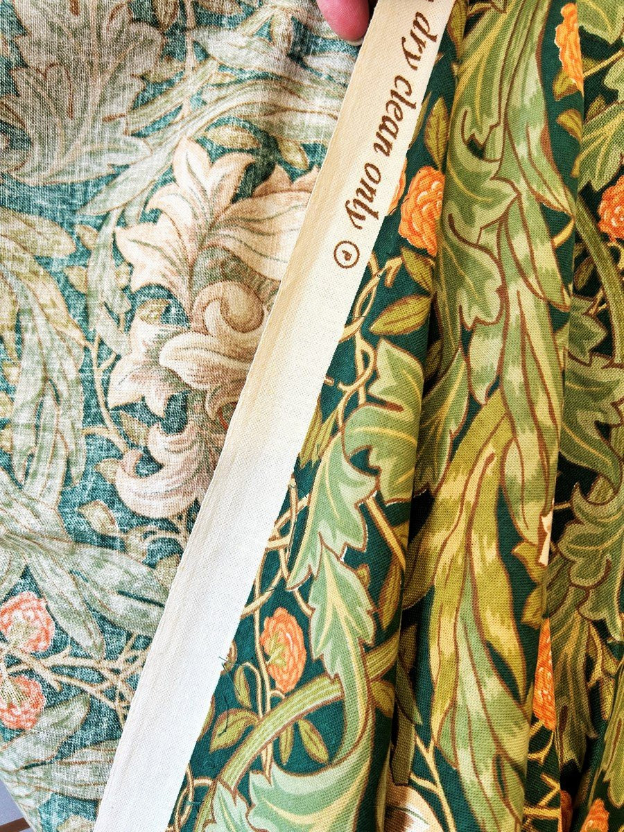 A Pair Of Liberty Of London Printed Cotton Curtains / William Morris - England Circa 1960-photo-5