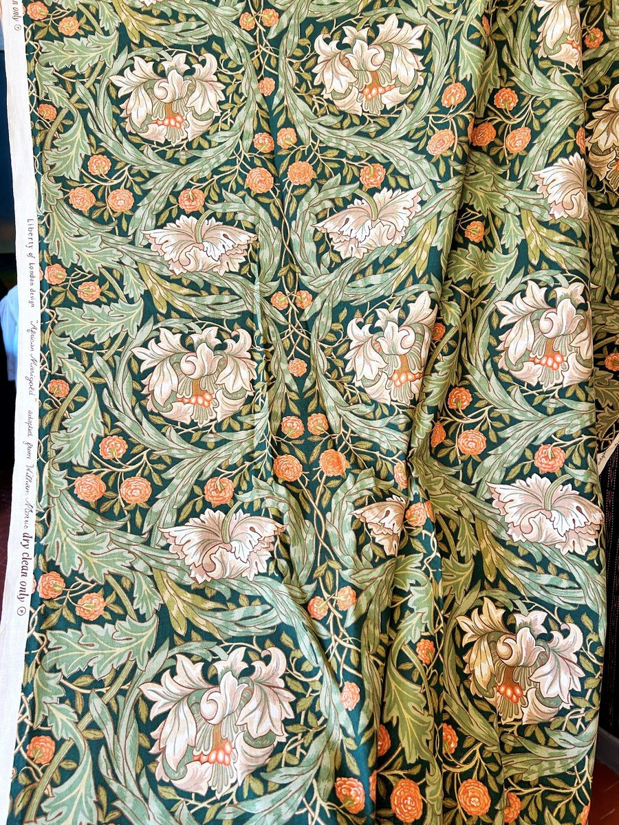 A Pair Of Liberty Of London Printed Cotton Curtains / William Morris - England Circa 1960-photo-6