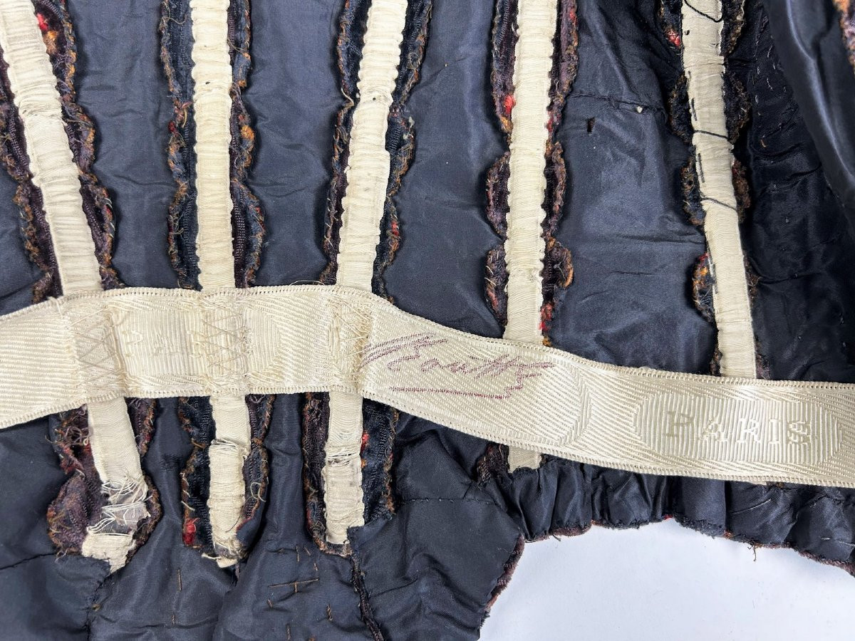 Maison Rouff - Hussarde Velvet Whale-shaped Bodice - Art Nouveau Period Paris Circa 1885 -photo-1
