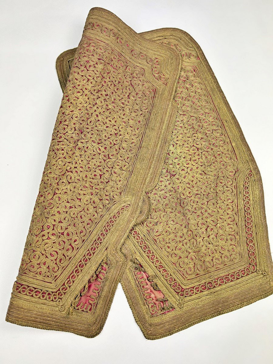 Pair Of Gold Embroidered Ceremonial Sleeves From The Greek National Costume Known As Fustanella - Greece 19th Century-photo-8