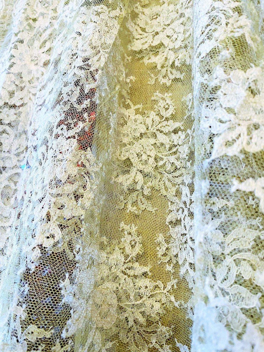 Métrage De  Dentelle De Caudry crème Pour Voilage Ou Robe - France Vers 1940-photo-3