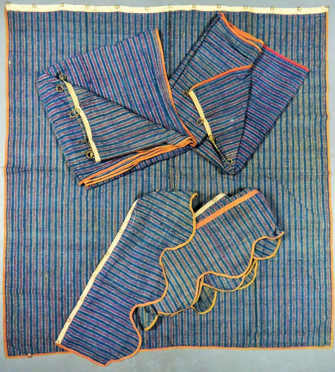Ensemble De Lit Rustique En Siamoise Tricolore Ou Rouennerie - Révolution Française