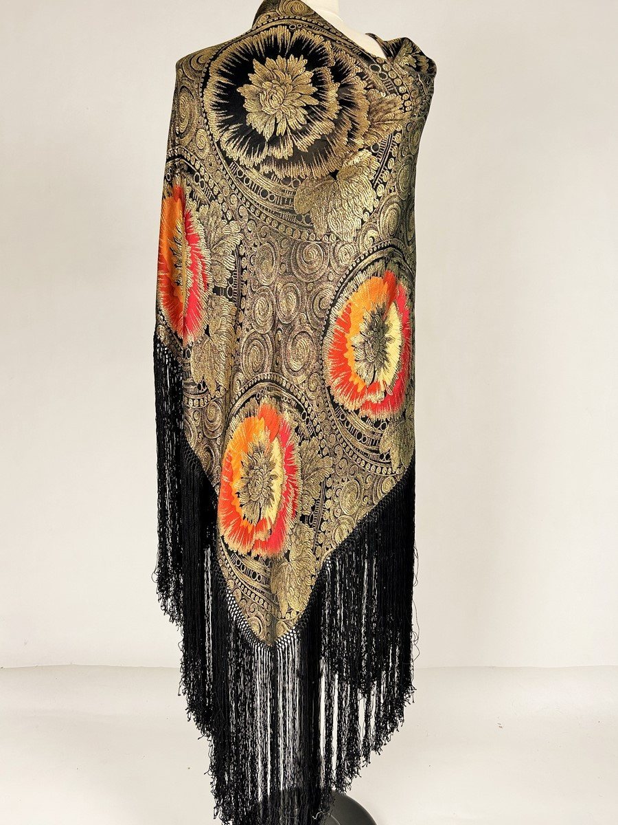 An Art Deco Period Gold Lamé Shawl - France Circa 1925