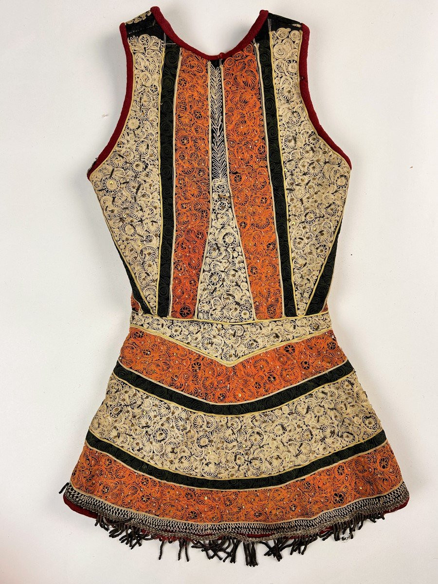Veste en laine brodée de sequins - Macédoine ou Balkan début XXe siècle-photo-4