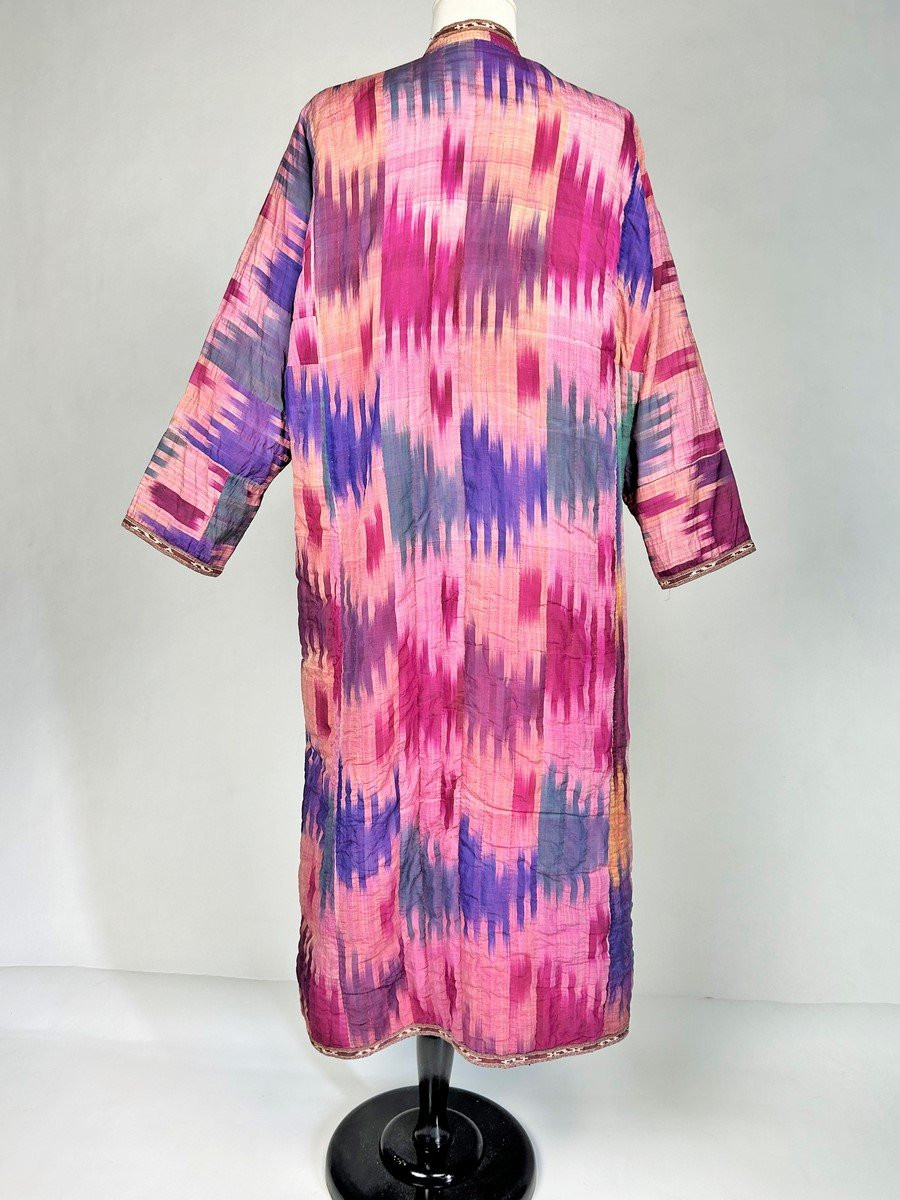 Manteau Chapan en ikat de soie - Ouzbékistan Circa 1900-1950-photo-3