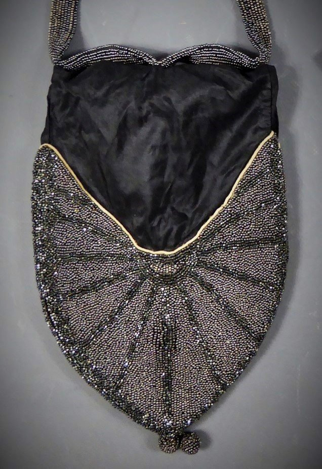 Réticule Art Déco En Taffetas Et Perles De Marcassite Circa 1925-photo-7