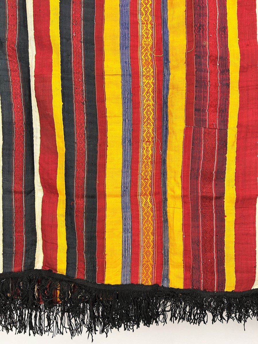 Ceremonial Hanging Or Shawl In Shaped Silk Ribbons - Djerba Tunisia Circa 1900/1950-photo-7