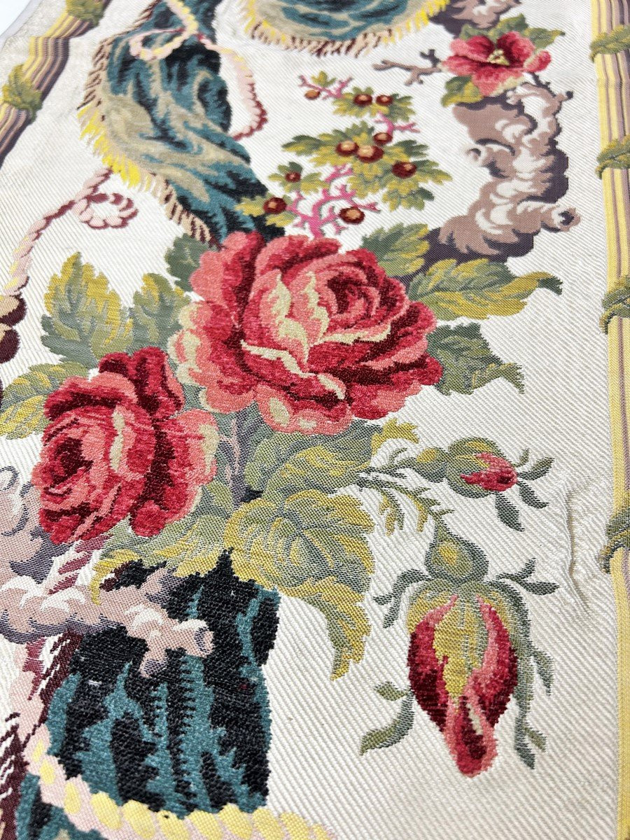 Royal Border Tapestry By Philippe De Lasalle For Stanislas Leczinski - 19th Century Reissue -photo-1