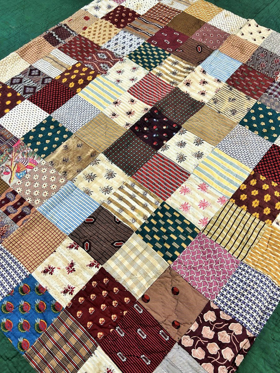Indian Patchwork From A Quilted Quilt - Provence Circa 1860-photo-4