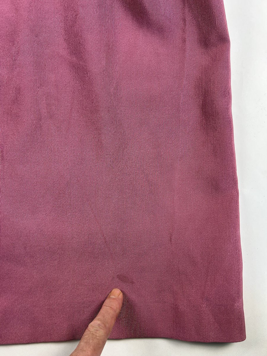 Lilac Silk Ottoman Skirt Suit After Jacques Griffe - Paris Circa 1951-photo-8