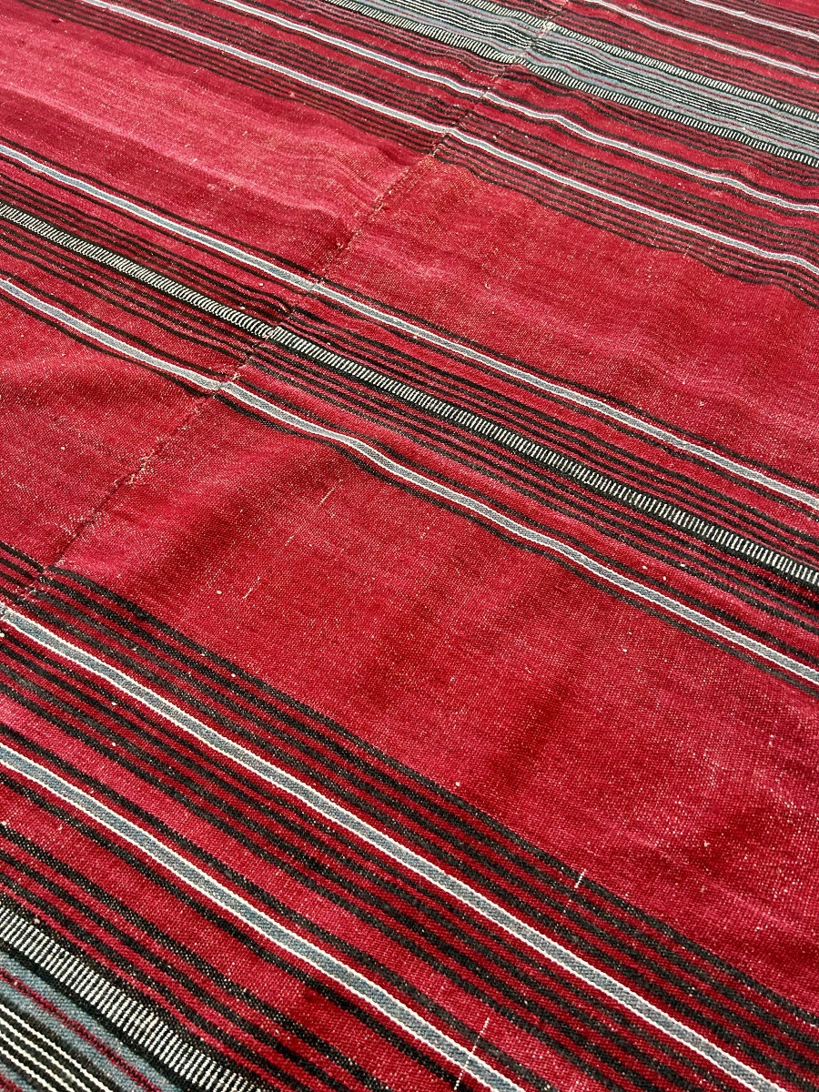 Berber Shawl Woven In Cochineal Red Wool - South Tunisia Circa 1930-photo-4