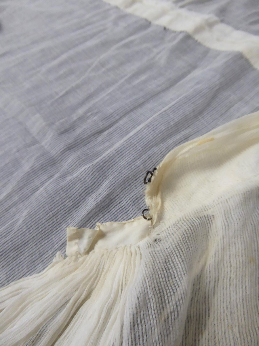 Embroidered Cotton Net Summer Day Dress - France Circa 1815/1820-photo-8