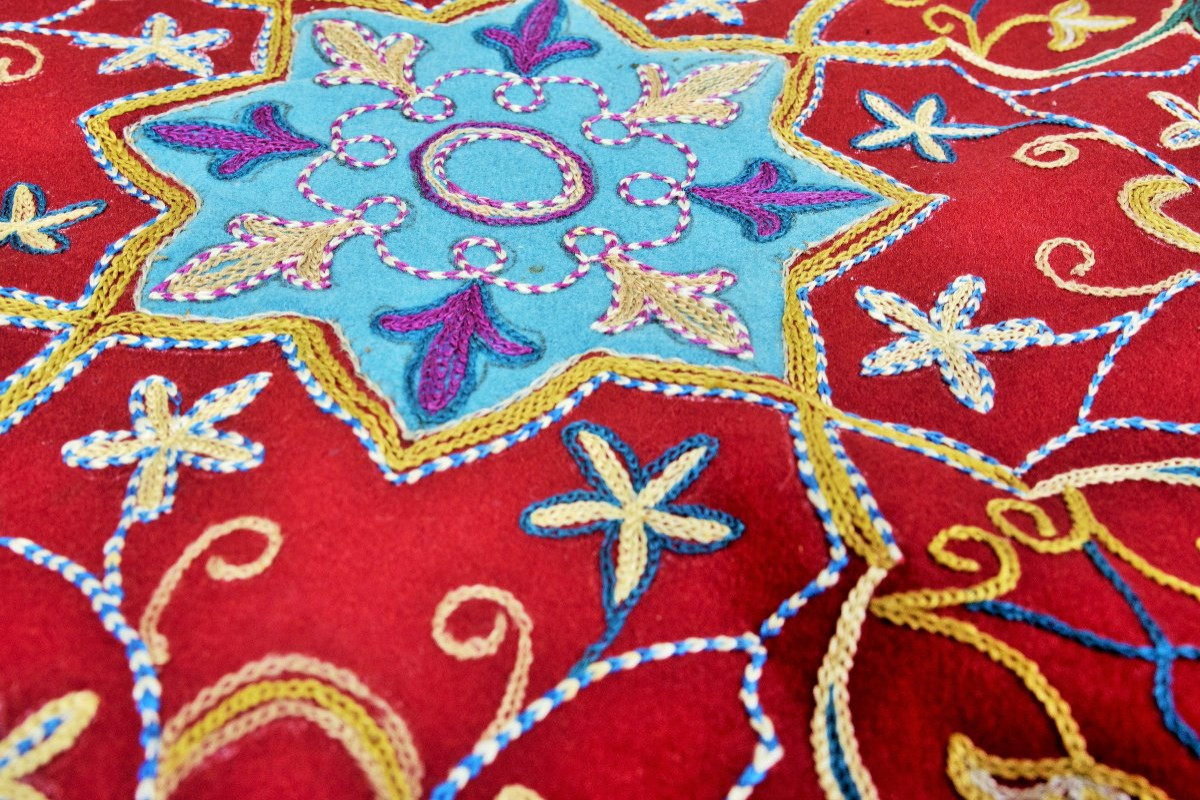 Felt Table Mat With Recht Embroidery In Tugra - Ottoman Empire Circa 1900-photo-3