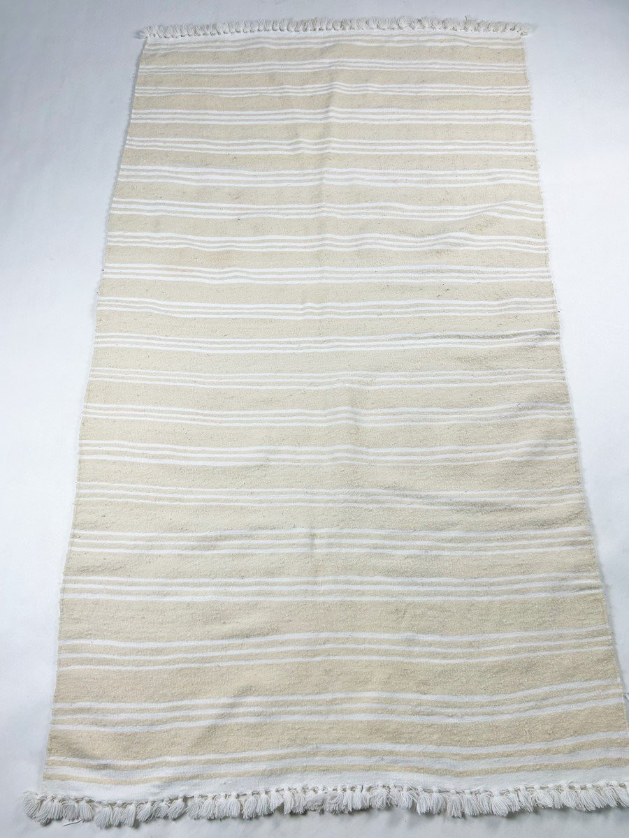 Berber Shawl Or Blanket In Handwoven Sheepskin Wool - Southern Tunisia Circa 1970-80-photo-2