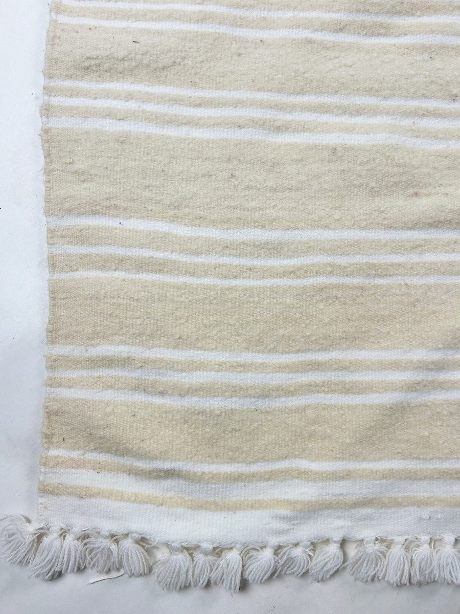 Berber Shawl Or Blanket In Handwoven Sheepskin Wool - Southern Tunisia Circa 1970-80-photo-3