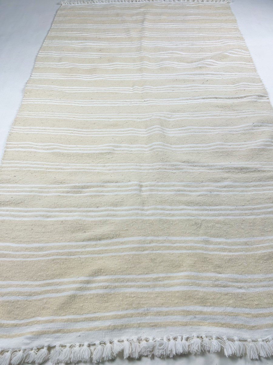 Berber Shawl Or Blanket In Handwoven Sheepskin Wool - Southern Tunisia Circa 1970-80-photo-4