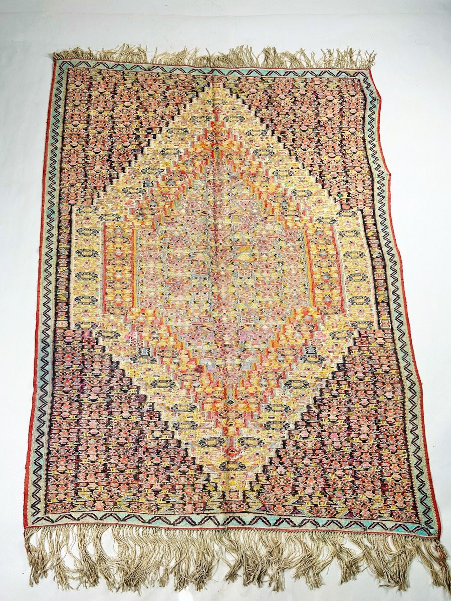 Very Fine Hand-knotted Senneh Kilim - Iran Second Half Of The 20th Century-photo-2