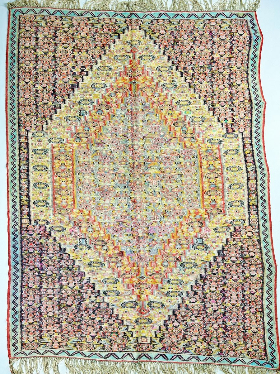 Very Fine Hand-knotted Senneh Kilim - Iran Second Half Of The 20th Century-photo-3