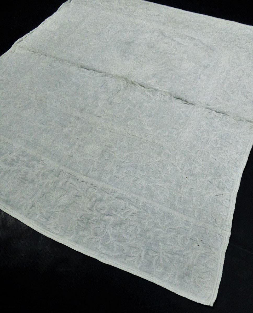 Boutis Chauffe-pied en Piqûre de Marseille et couronne Comtale - Provence XVIIe siècle-photo-1