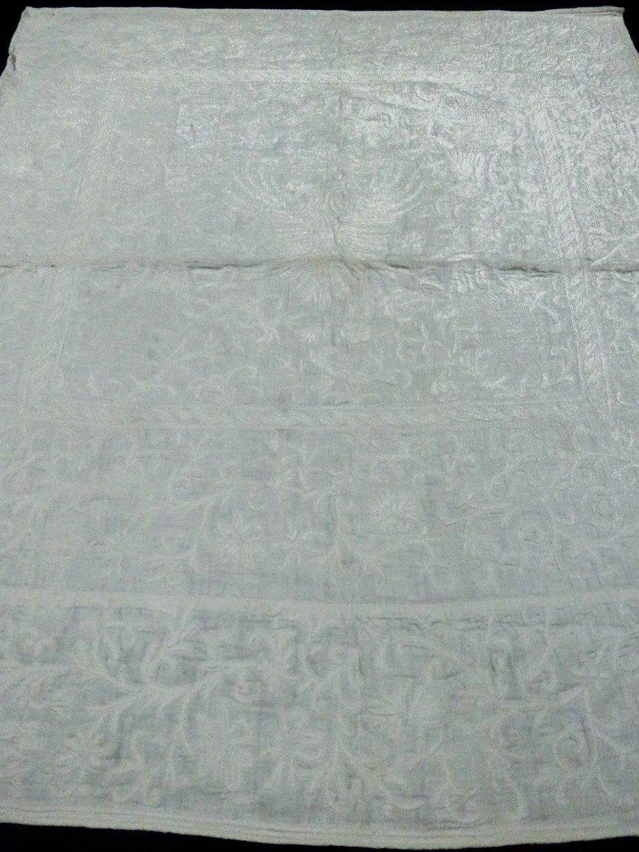 Boutis Chauffe-pied en Piqûre de Marseille et couronne Comtale - Provence XVIIe siècle-photo-2