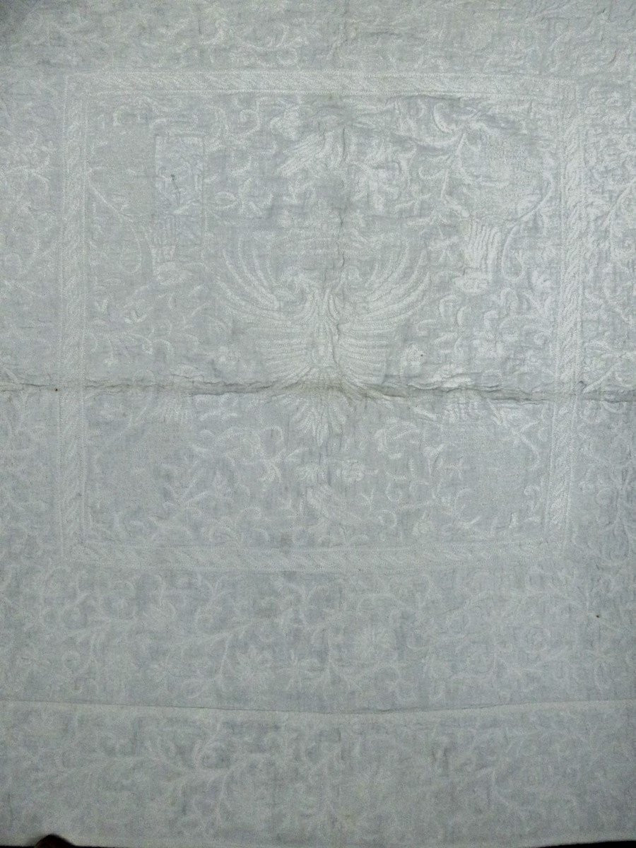 Boutis Chauffe-pied en Piqûre de Marseille et couronne Comtale - Provence XVIIe siècle-photo-6